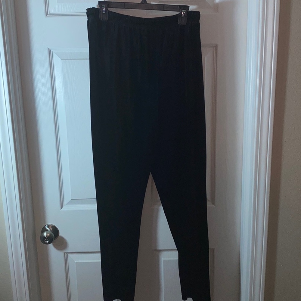 Vintage Velvet Women’s Pants Black Size XL Elastic Waistband Velour Festive